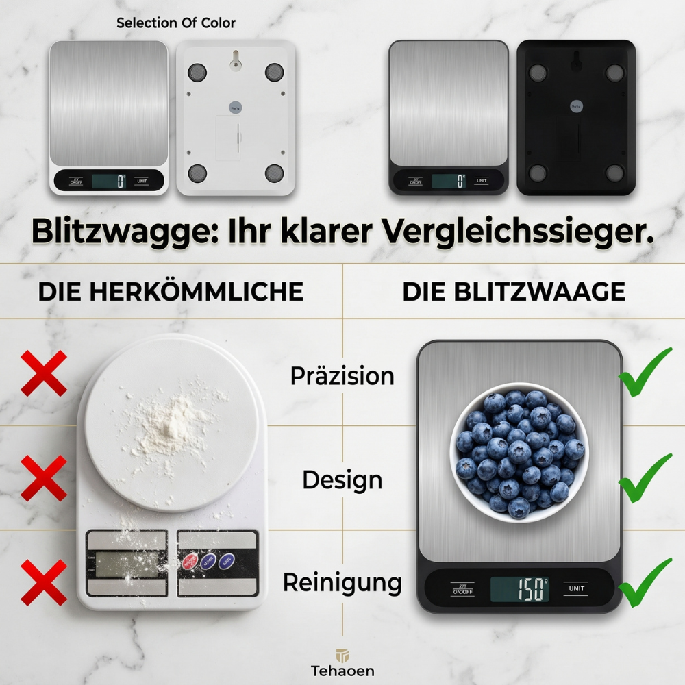 Blitzwaage - Die besten Gerichte entstehen aus Präzision und Gefühl. Diese Waage macht jedes Rezept noch besser.