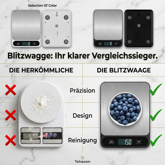 Blitzwaage - Die besten Gerichte entstehen aus Präzision und Gefühl. Diese Waage macht jedes Rezept noch besser.